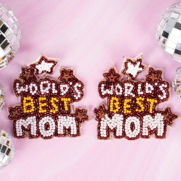 One Blessed Nana Jewelry - NWT *BOUTIQUE* WORLD'S BEST MOM SEED BEAD EARRINGS **GREAT GIFT**